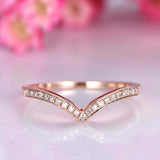1.3ct Round Cut Diamond Wedding Band Curved Half Eternity 14k Rose Gold Finish