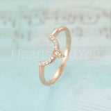 0.55ct Round Cut Moissanite Curved Women Wedding Band 14k Yellow Gold Plated