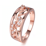 1.5ct Round Cut Diamond Engagement Ring 14k Rose Gold Finish Crescent Design