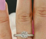 2ct Round Cut Diamond Tension Set Solitaire Engagement Ring 14k White Gold Over