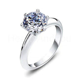 0.35ct Round Cut Moissanite Solitaire Women Engagement Ring 14k WhiteGold Plated