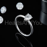 0.2ct Pear Cut Simulated Diamond Solitaire Engagement Ring 14k White Gold Plated