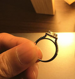 3Ct Round Cut Diamond Halo Solitaire Women Engagement Ring 18K WhiteGold Finish