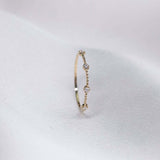0.15ct Round Cut Diamond Wedding Band Stackable Minimalist 14k YellowGold Finish