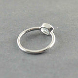 1ct Engagement Ring Oval Blue Aquamarine Bezel Set Solitaire 14k White Gold Over