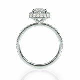 4Ct Princess Cut Diamond Accents Edge Halo Engagement Ring 14K White Gold Finish