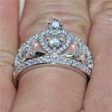 3ct Round Cut Diamond Engagement Ring 14k White Gold Finish Crown Wedding Design