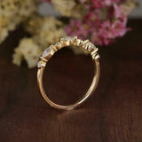 1ct Marquise Diamond Wedding Band Half Eternity Stackable 14k Yellow Gold Finish