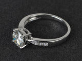 1ct Round Cut Diamond Engagement Ring 14k White Gold Finish 4 Prong Solitaire