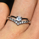 1.9ct Round Cut Diamond Engagement Ring 14k White Gold Finish V Shape Split Band