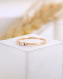0.2ct Round Cut Moissanite Minimalist Trilogy Women Ring 14k Yellow Gold Plated
