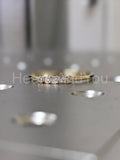 0.3ct Round Cut Moissanite Bezel Set Women Wedding Band 14k Yellow Gold Plated