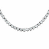 25Ct Round Cut Bezel Setting Diamond Tennis Necklace Solid 14K White Gold Finish