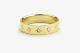 0.7ct Wedding Band Round Cut Diamond Star Wide Half Eternity 14k YellowGold Over