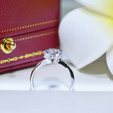 1.5ct Round Cut Diamond Accent Solitaire Engagement Ring 14k White Gold Finish