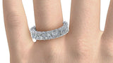 4ct Emerald Diamond Eternity Anniversary Wedding Ring Band 14k White Gold Finish
