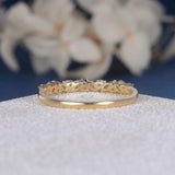 1ct Wedding Ring Band Marquise Round Cut Diamond Stackable 14k YellowGold Finish