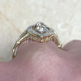 2.2ct Round Cut Moissanite Vintage-Inspired Cocktail Ring 14k Dual Gold Plated