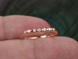 0.6ct Round Cut VVS1D Diamond Wedding Band Unique Stackable 14k Rose Gold Finish