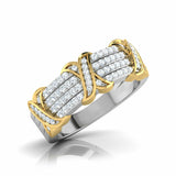 3Ct Round Cut Diamond Stylish Four Row Engagement Ring 14K Dual Gold Finish