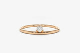 0.2ct Engagement Ring Round Cut Diamond Minimalist Design 14k Rose Gold Finish