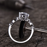 2ct Round Cut Diamond Engagement Ring Solitaire With Accents 14k White Gold Over