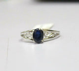 1ct Engagement Ring Oval Cut Blue Sapphire Filigree Solitaire 14k WhiteGold Over