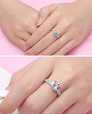 3Ct Round Cut Diamond Dual Row Accent Women Engagement Ring 14K White Gold Over