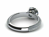 2.1ct Round Cut Clustered Diamond Band Engagement Ring 14k White Gold Finish New