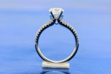 2ct Round Cut Diamond Split Shank Solitaire with Accent Ring 14k White Gold Over