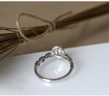 1.5ct Oval Cut Diamond Engagement Ring 14k White Gold Finish Art Deco Solitaire