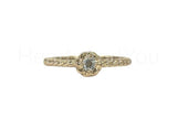 0.2ct Round Cut Simulated Aquamarine Twist Engagement Ring 14k YellowGold Plated