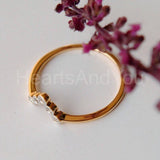 0.3ct Round Cut Moissanite Bezel Set Chevron Women Ring 14K Yellow Gold Plated
