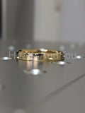 0.1ct Round Cut Moissanite Two Stone Tension Set Wed Band 14k Yellow Gold Plated