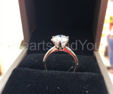 0.4ct Round Cut Moissanite Solitaire Women Engagement Ring 14k Rose Gold Plated
