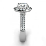 3ct Round Cut VVS1D Diamond Halo Stylish Engagement Ring 14k White Gold Finish