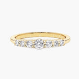 0.15ct Round Cut Moissanite Minimalist Engagement Ring 14K Yellow Gold Plated