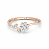 1Ct Round Cut Diamond Nature Floral Petite Engagement Ring 14K Rose Gold Finish