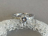 Solitaire Promise Wedding Engagement Ring 1.6ct Round Diamond 14k WhiteGold Over