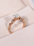 0.7ct Round Cut Diamond Engagement Ring Antique Vintage 14k Rose Gold Finish