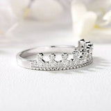 1ct Round Cut Diamond Engagement Ring Princess Crown Tiara 14k White Gold Finish