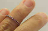 2Ct Round Cut Pink Ruby Stackable Women Wedding Band 14K White Gold Finish