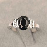 2ct Oval Cut Black Diamond Solitaire Round Halo Accent Ring 14k WhiteGold Finish