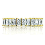 6.5ct Radiant Cut Diamond Trendy Full Eternity Wedding Band 14K Yellow Gold Over