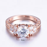 1.7ct Round Cut VVS1 Diamond Engagement Ring 14k RoseGold Finish Antique Vintage