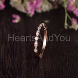 0.2ct Round Cut Moissanite Anniversary Women Wedding Band 14k Rose Gold Plated