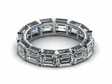 3ct Asscher Diamond Eternity Anniversary Wedding Ring Band 14k White Gold Finish