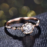 1.2ct Round Cut VVS1D Diamond Engagement Ring Promise Women 14k Rose Gold Finish