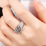 2ct Round Cut Diamond Engagement Ring 14k White Gold Finish Stylish Crown Design