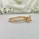 1.7ct Engagement Ring Radiant Cut Morganite Diamond Accents 14k Rose Gold Finish